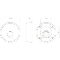 SKG3 Veiligheid-rozet rond tbv oplegsloten met kerntrek beveiliging RVS
