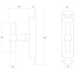 Raamespagnolet T-kruk messing ongelakt