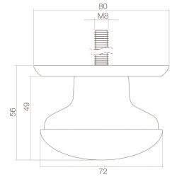 Voordeurknop zwaar messing ongelakt