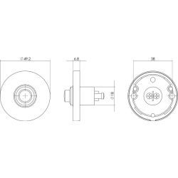 Deurbel rond verdekt messing getrommeld
