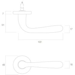 Deurkruk Jupiter op rozet messing gelakt