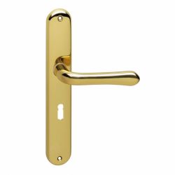 Deurkruk Saturnus op schild sleutelgat 56mm