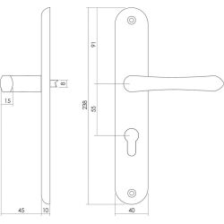 Deurkruk Saturnus op schild profielcilinder 55mm