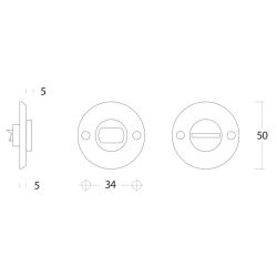 Rozet toilet-/badkamersluiting schroefgat