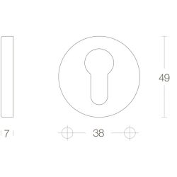 Rozet profielcilindergat verdekt kunststof messing gelakt