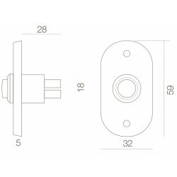 Deurbel ovaal messing gelakt