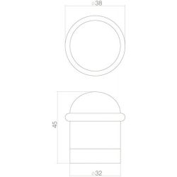 Deurstop met ring messing gelakt