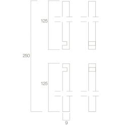 Stangenset tbv pomp-espagnolet 125cm messing gelakt