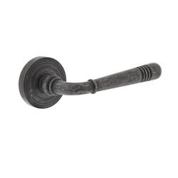 Deurkruk Emily rond rozet oud grijs