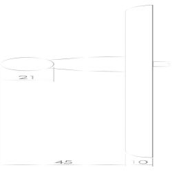 Deurkruk Yvonne op schild met toilet-/badkamersluiting 63 mm messing gelakt
