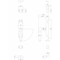Kruk-espagnolet rechts Ton 400 nikkel/ebbenhout