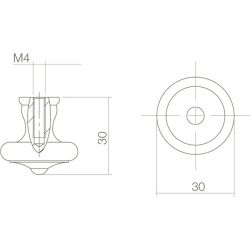 Meubelknop ø 30 mm smeedijzer zwart