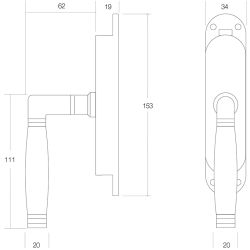 Raamespagnolet Ton 222 links nikkel