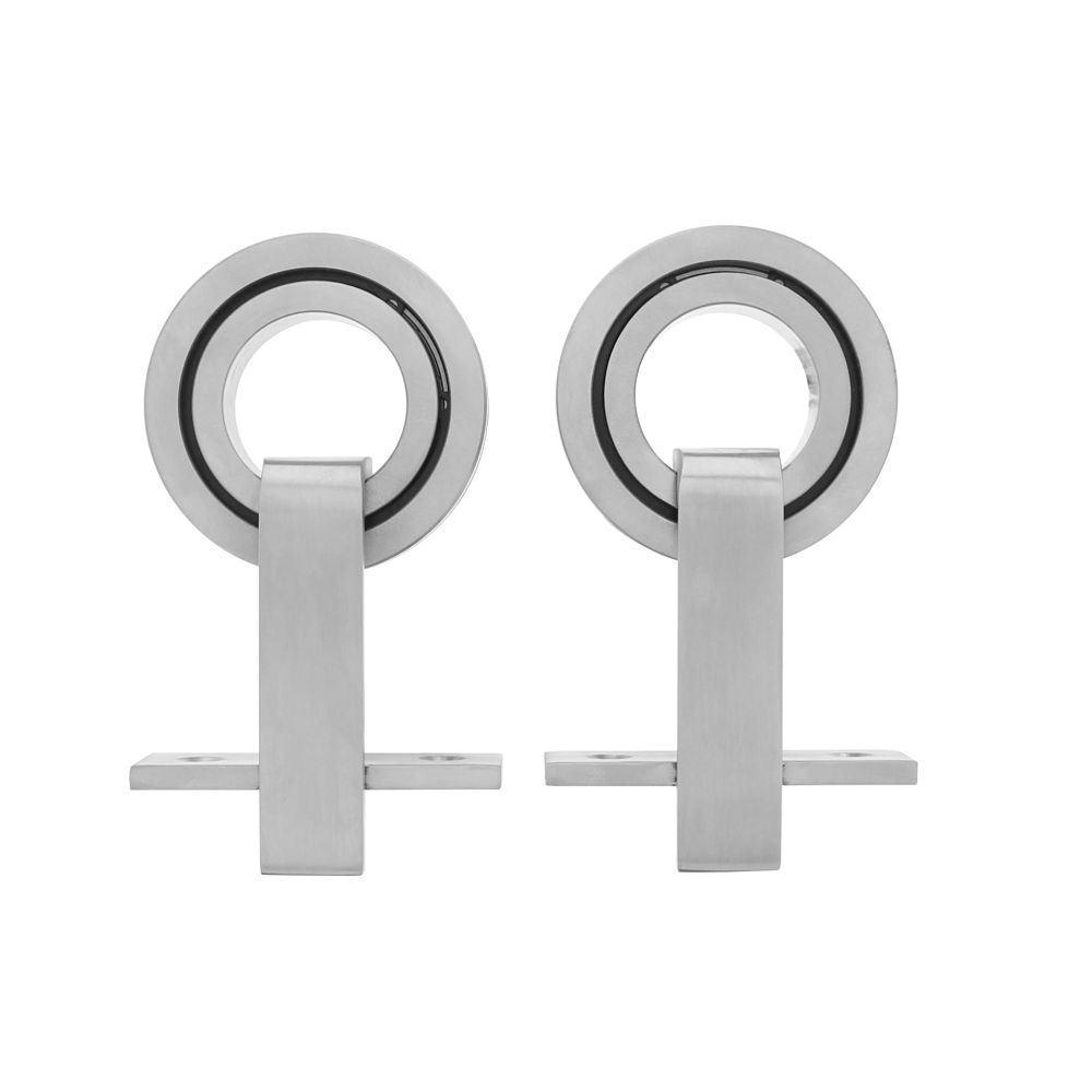 Set van 2 hangrollen Modern Top 15,5cm - RVS geborsteld