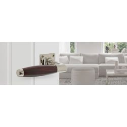 Deurkruk Ton nikkel/palissanderhout op vierkant rozet