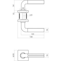 Deurkruk Amber rozet met sleutelgat chroom