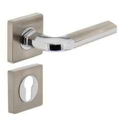 Deurkruk Amber rozet met profielcilindergat chroom