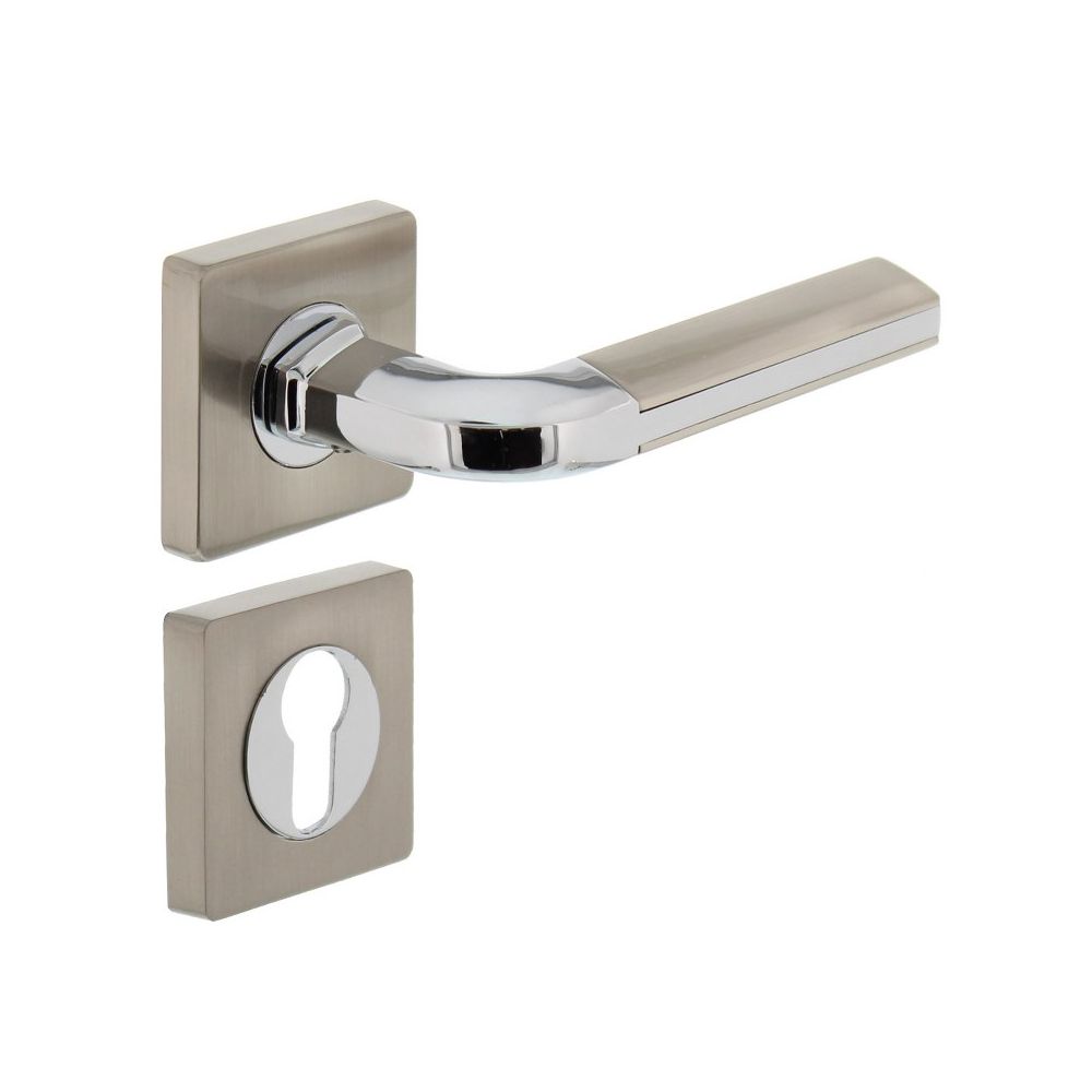 Deurkruk Amber rozet met profielcilindergat chroom