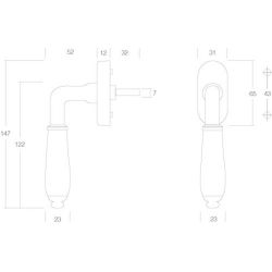 Raamkruk Courgette nikkel/zwart