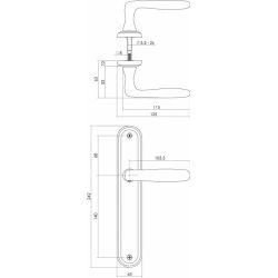 Deurkruk Bjorn blind schild nikkel mat
