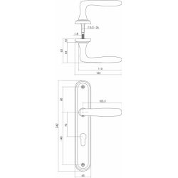 Deurkruk Bjorn schild profielcilinder nikkel mat 72 mm