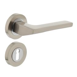 Deurkruk Ben rond rozet met sleutelgat nikkel mat