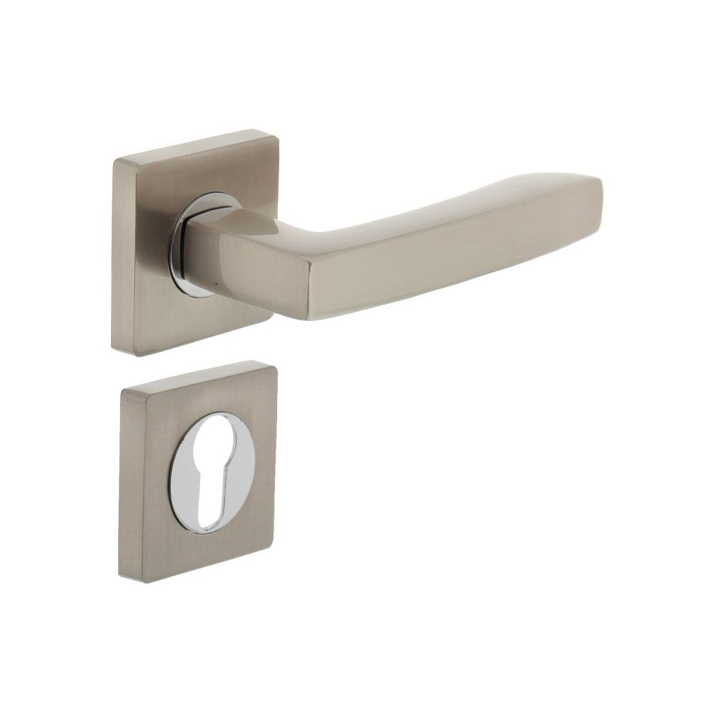 Deurkruk Dean rozet met profielcilindergat nikkel mat