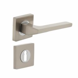 Deurkruk Ben rozet met sleutelgat nikkel mat