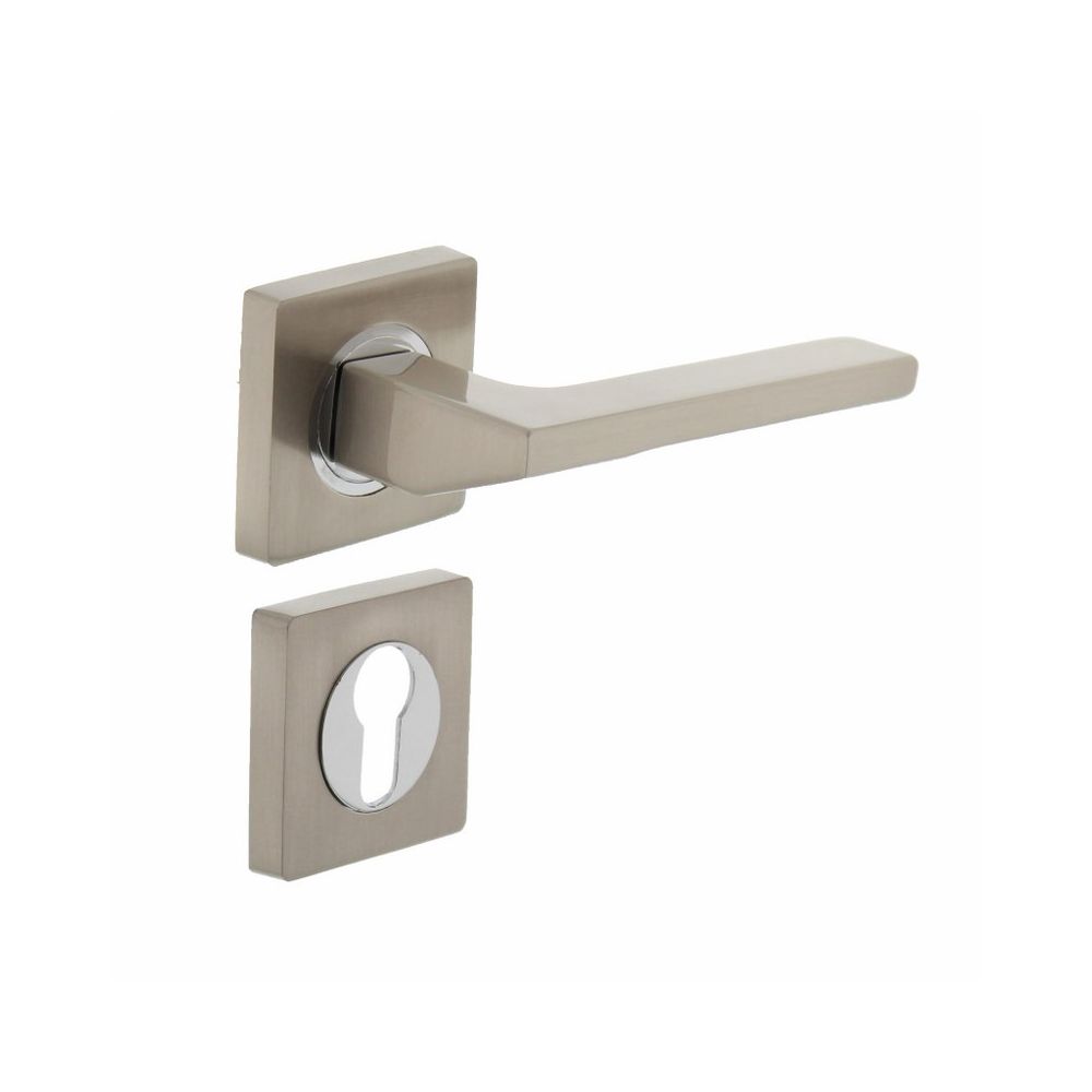 Deurkruk Ben rozet met profielcilindergat nikkel mat