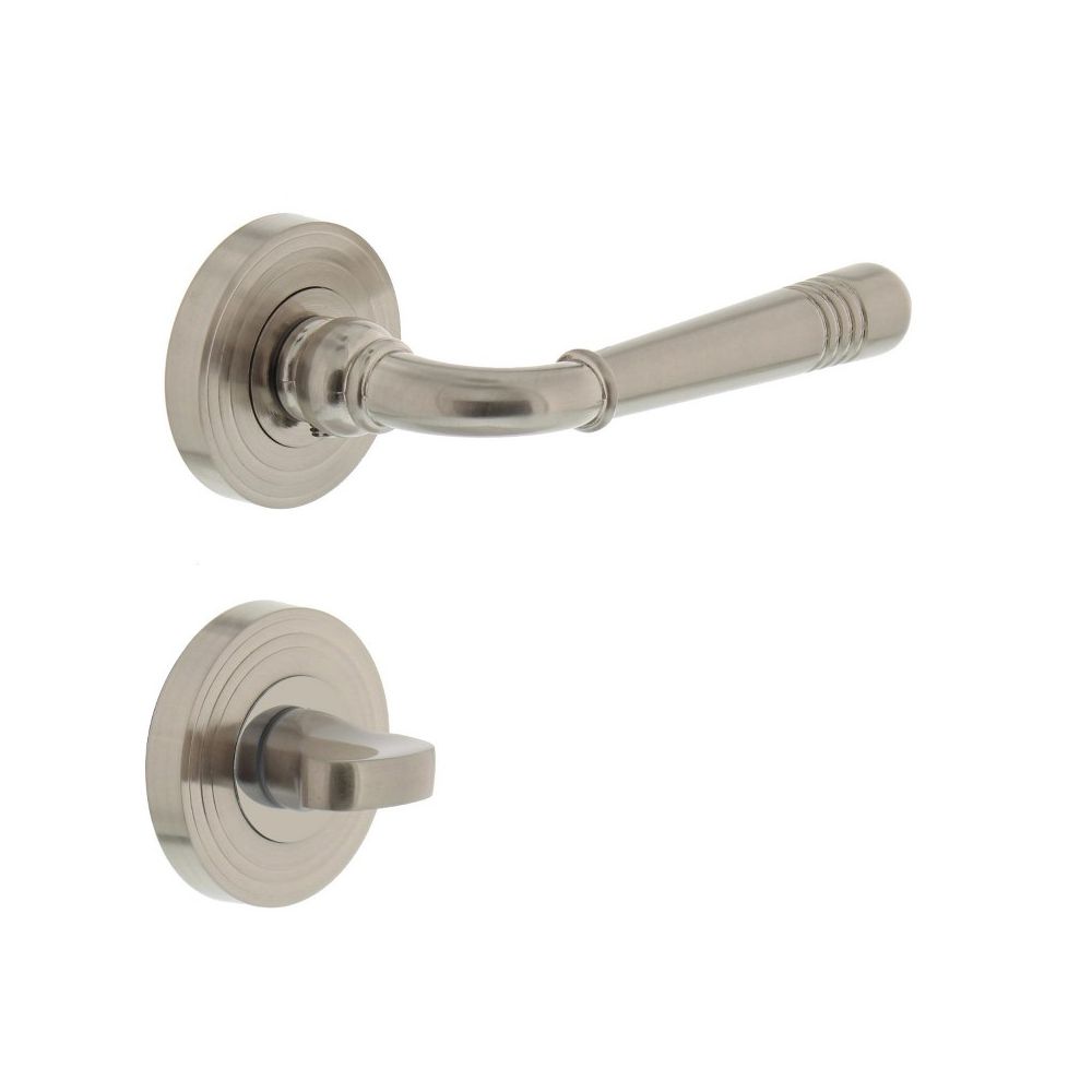 Deurkruk Emily rozet met sluiting nikkel mat  