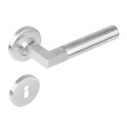 Deurkruk Bau-Stil rond rozet met sleutelgat