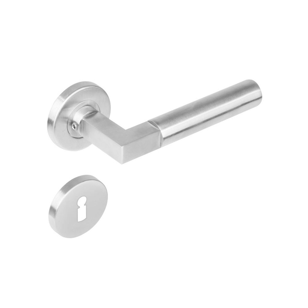 Deurkruk Bau-Stil rond rozet met sleutelgat