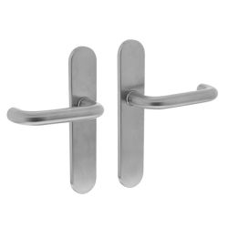 Deurkruk Rond op blind schild rvs geborsteld