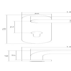 Deurkruk Rond schild brandvertragend 72 mm