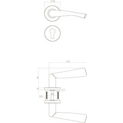 Deurkruk Vlinder rozet profielcilindergat