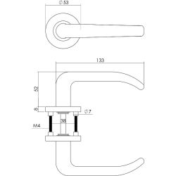 Deurkruk Sabel rond rozet profielcilindergat