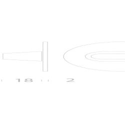 Rozet rond plat 50 mm toilet-/badkamersluiting met 8 mm stift