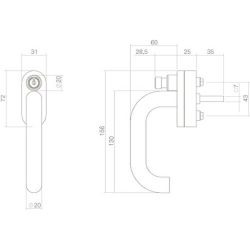 Raamkruk rond afsluitbaar SKG** rvs
