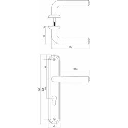 Deurkruk Agatha op schild profielcilindergat 88 mm chroom