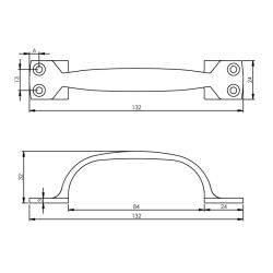 Meubelgreep 130 mm chroom