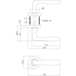 Deurkruk Bjorn op rond rozet met sleutelgat nikkel mat