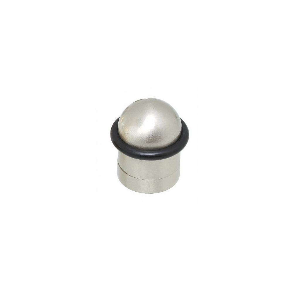Deurstop met ring nikkel mat
