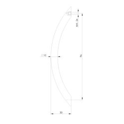 Meubelgreep Gebogen 110 mm nikkel mat