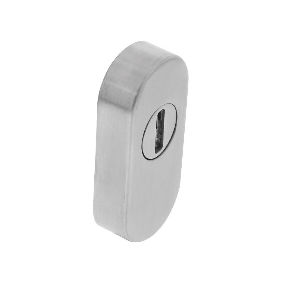 Veiligheid-schuifrozet ovaal met sleufplaatje rvs geborsteld