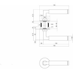 Deurkruk Bau-Stil op rond magneetrozet RVS