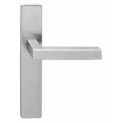 Deurkruk Vierkant op rechthoek schild blind rvs geborsteld