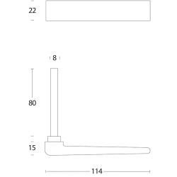 Stiftdeel L rolluik kruk plat met stift 70mm RVS
