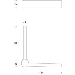 Stiftdeel L rolluik kruk plat met stift 90mm RVS