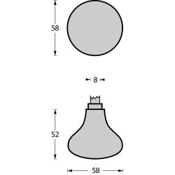 Gatdeel knopkruk Paddestoel RVS