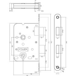 Intersteel magneet klavier dag en nachtslot met zwarte voorplaat